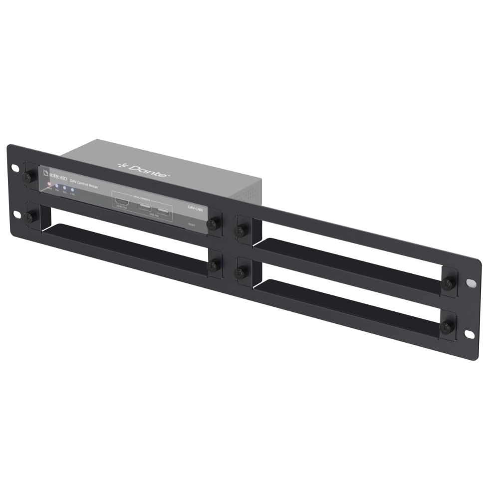 ADTECHNO 2U rack mount kit for mounting the 4 x DAV-02 to an EIA19 rack.